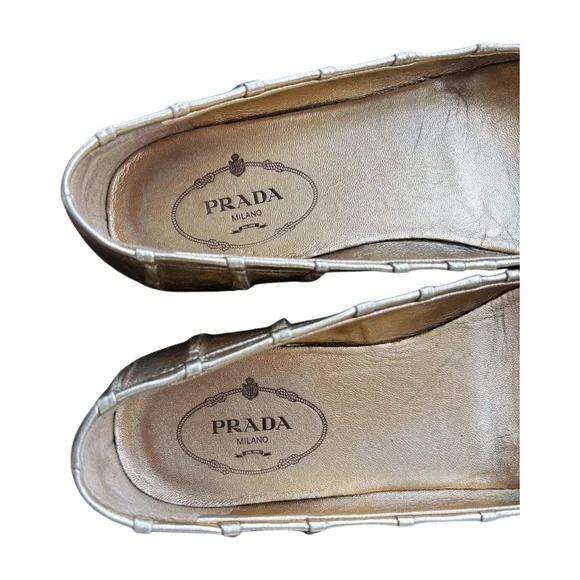 Prada Metallic Gold Flats - Picture 2 of 8